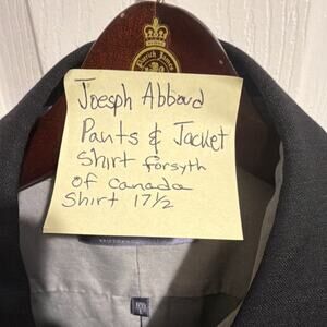 Joseph Abboud Men's 3 Piece Wool SuitDark Gray jacket is 2xl pants 38x34 shirt L